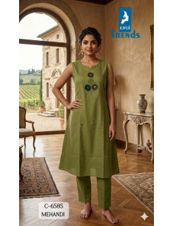 Aarvee Creation Dno 6585 Kurti Palazzo Set Size Set at Wholesale Rate