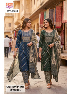 Ossm Style 183 Cotton Salwar Kameez Size Set at Wholesale Rate