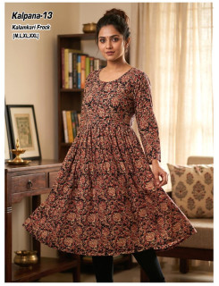Aarvee Creation Kalamkari One Piece Dress Size Set at Wholesale Rate Aarvee Creation Kalamkari One Piece Dress Size Set at Wholesale Rate