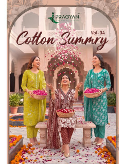 Pragyan Cotton Summry Vol 4 Printed Salwar Kameez Catalog at Wholesale Rate