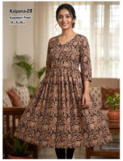 Aarvee Creation Kalamkari One Piece Dress Size Set at Wholesale Rate