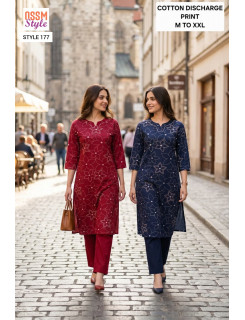 Ossm Style 177 Kurtis With Bottom Size Set at Wholesale Rate