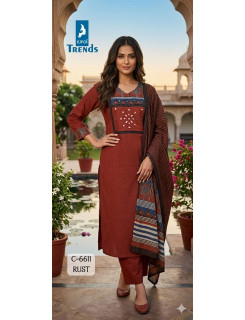 Kaya Kurti Dno 6611 Cotton Salwar Kameez Size Set at Wholesale Rate
