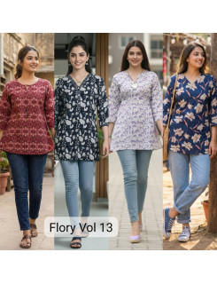 Aarvee Creation Flory Vol 13 Ladies Tops Size Set at Wholesale Rate