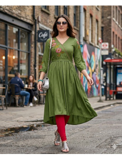 Aarvee Creation Nora Rayon Kurti Catalog at Wholesale Rate