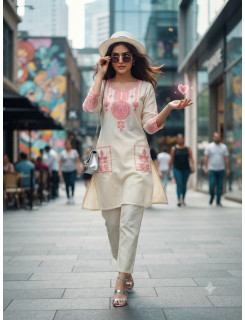Aarvee Creation Khadi Co Ord Set Size Set at Wholesale Rate