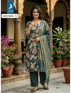 Kaya Kurti Kantara Printed Salwar Kameez Size Set at Wholesale Rate