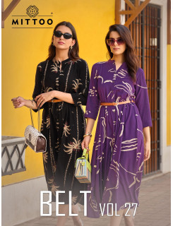 Mittoo Kurti Belt Vol 27 One Piece Dress Catalog at Wholesale Rate