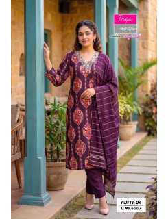 Diya Trends Aditi Vol 04 Printed Salwar Kameez Size Set at Wholesale Rate