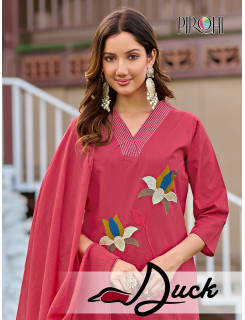 Pirohi Duck Embroidery Salwar Kameez Size Set at Wholesale Rate