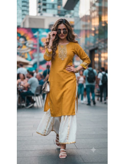 Aarvee Creation Minari Kurtis With Bottom Size Set at Wholesale Rate