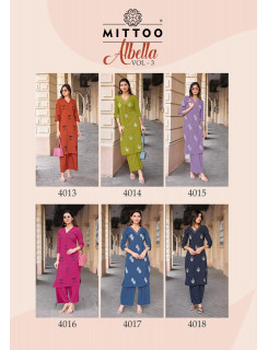 Mittoo Kurti Albella Vol 3 Kurtis With Bottom Catalog at Wholesale Rate