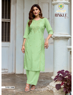 Passion Tree Rinkle Kurti Palazzo Set Catalog at Wholesale Rate