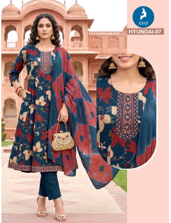 Kaya Kurti Hyundai Printed Salwar Kameez Size Set at Wholesale Rate
