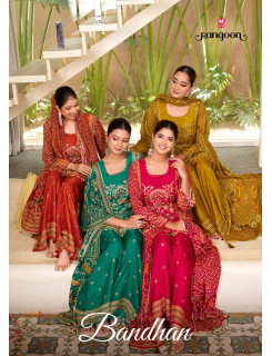 Rangoon Bandhan Kurti Palazzo Dupatta Set Catalog at Wholesale Rate Rangoon Bandhan Kurti Palazzo Dupatta Set Catalog at Wholesale Rate
