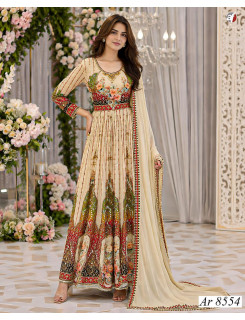Anju Fabrics Dno Ar 8554 Anarkali Gowns With Dupatta Size Set at Wholesale Rate