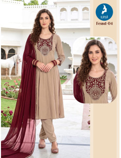 Kaya Kurti Ferari Anarkali Suits Size Set at Wholesale Rate