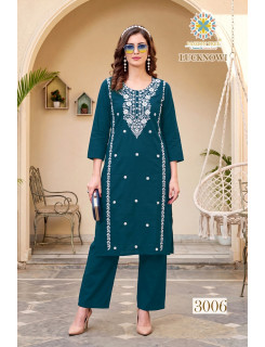 Passion Tree Lucknowi Vol 3 Kurti Palazzo Set Catalog at Wholesale Rate
