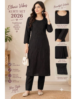 Aarvee Creation Ethnic Lucknowi Kurti Bottom Size Set at Wholesale Rate