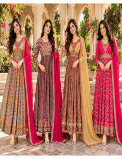Anju Fabrics Dno EP 4257 Gowns With Dupatta Size Set at Wholesale Rate