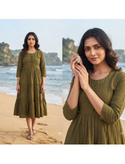 Aarvee Creation Jacquard One Piece Dress Size Set at Wholesale Rate
