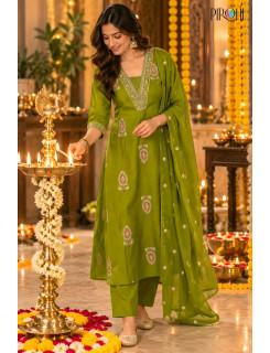 Pirohi Malaika Embroidery Salwar Kameez Size Set at Wholesale Rate