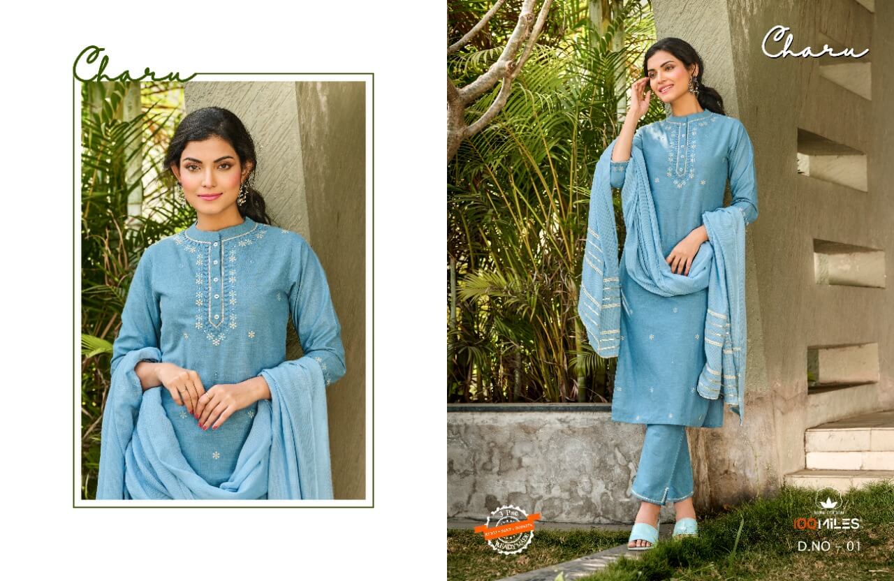 100Miles Charu Cotton Partywear Wholesale Dress Catalog collection 4