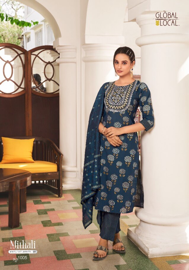 Global Local Blue Party Wear Single Piece Suit collection 1