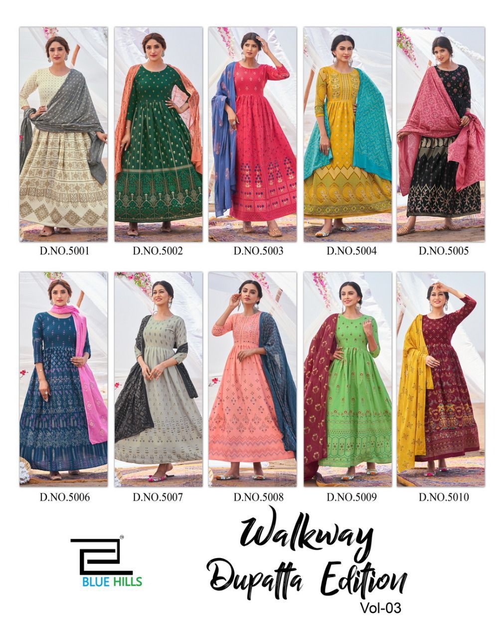 Blue Hills Walkway Dupatta Edition Vol 3 collection 1
