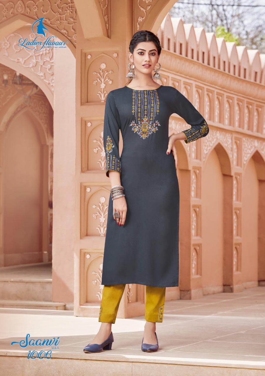 Ladies Flavour Saanvi Vol 4 Kurtis With Bottom collection 3