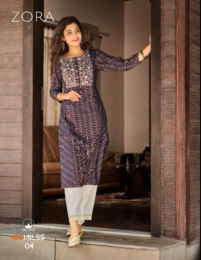 100Miles Zora Office Wear Kurtis Catalog collection 2