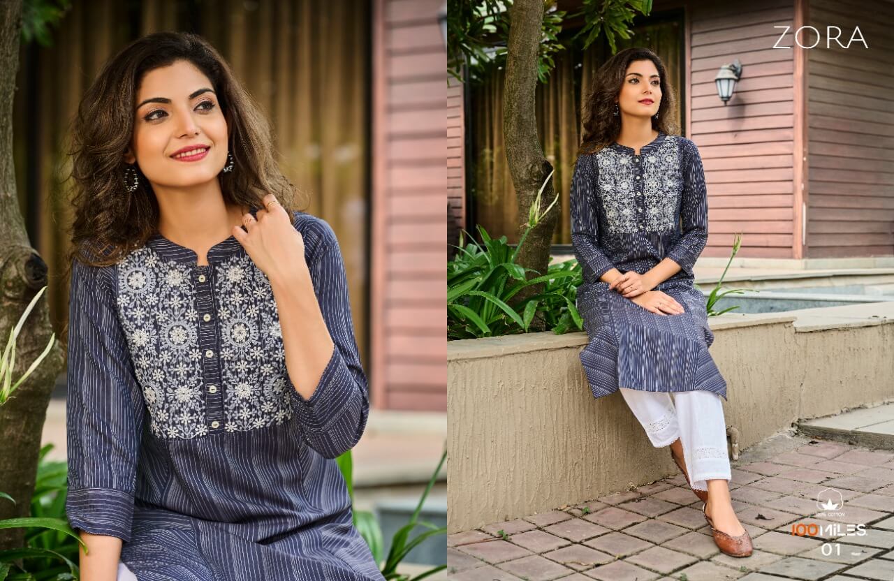 100Miles Zora Office Wear Kurtis Catalog collection 3