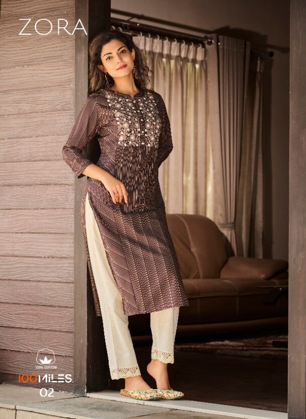 100Miles Zora Office Wear Kurtis Catalog collection 5