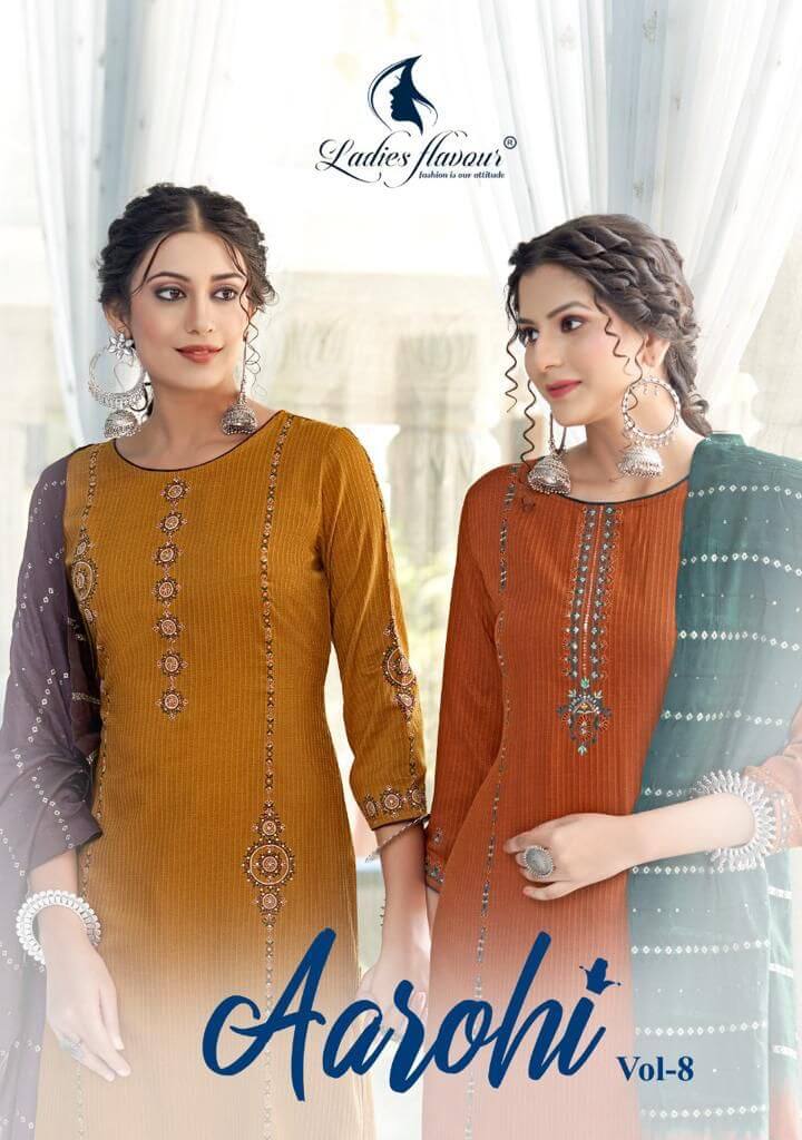 Ladies Flavour Aarohi vol 8 Embroidery Salwar Kameez collection 8