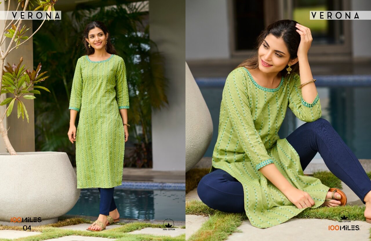 100Miles Verona Cotton Kurtis Catalog collection 2