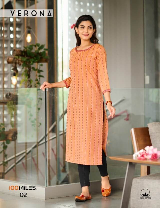 100Miles Verona Cotton Kurtis Catalog collection 5