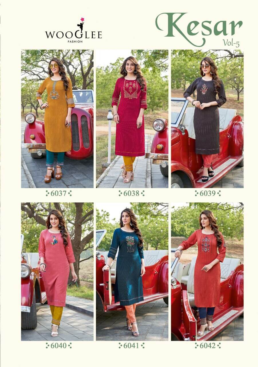 Wooglee Kesar vol 5 Kurti with Bottom Catalog collection 9