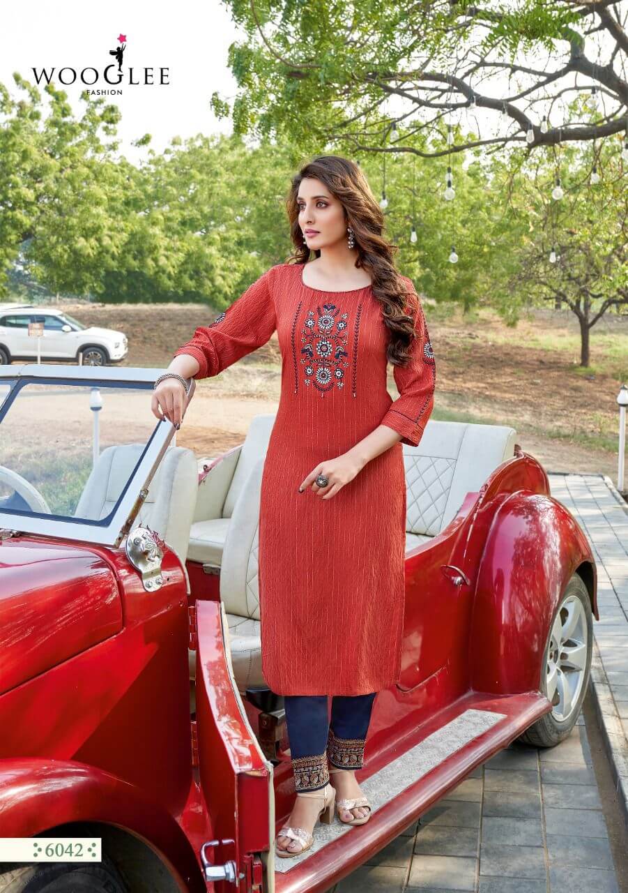 Wooglee Kesar vol 5 Kurti with Bottom Catalog collection 4