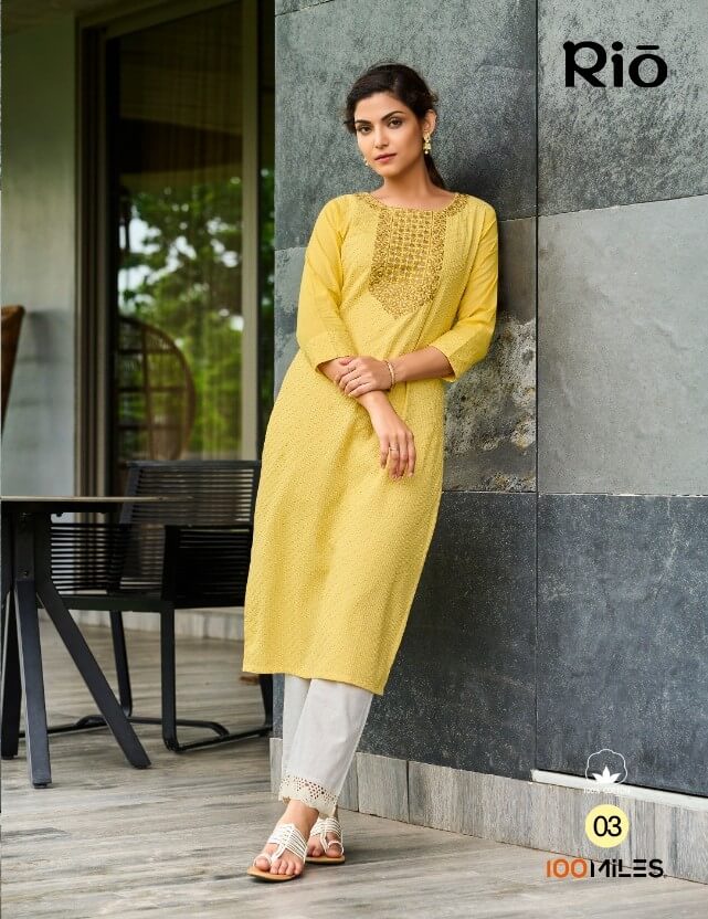 100Miles Rio Designer Kurti collection 3