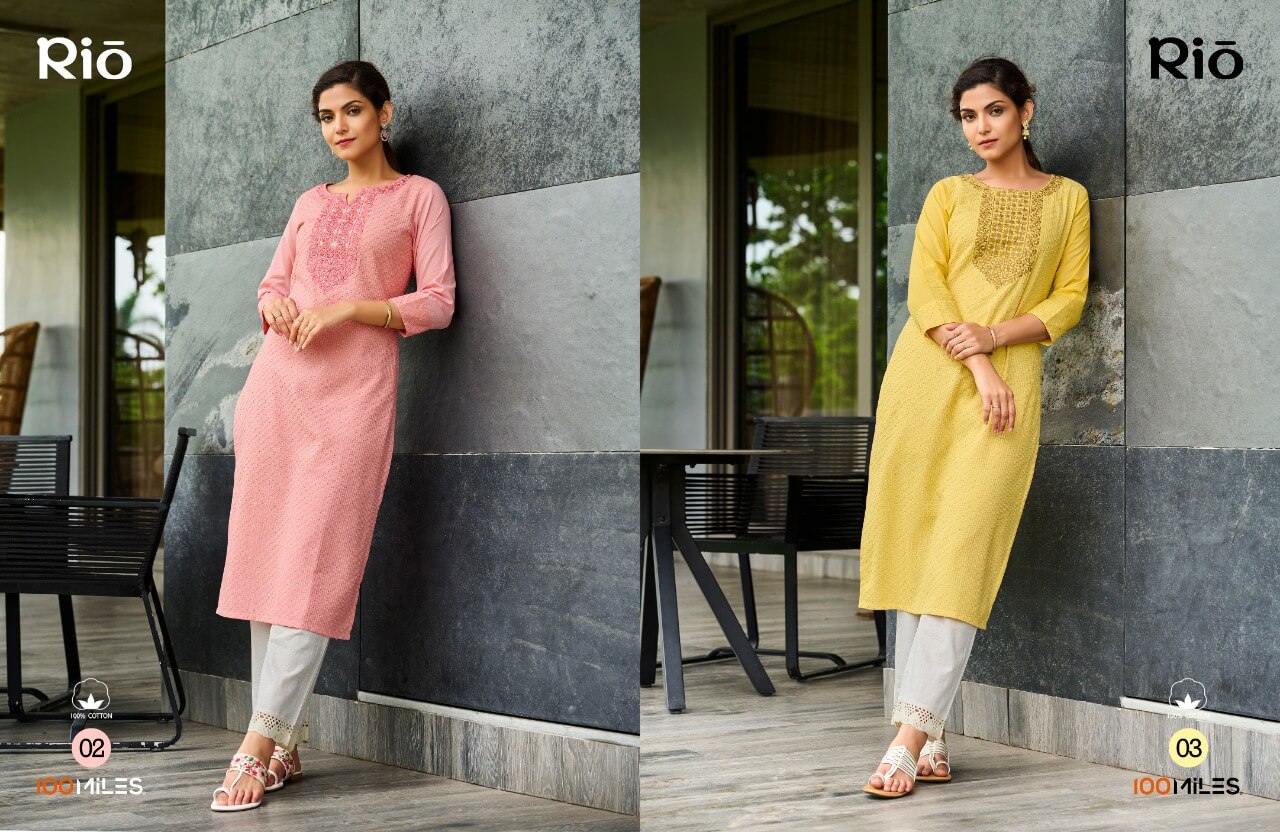 100Miles Rio Designer Kurti collection 1