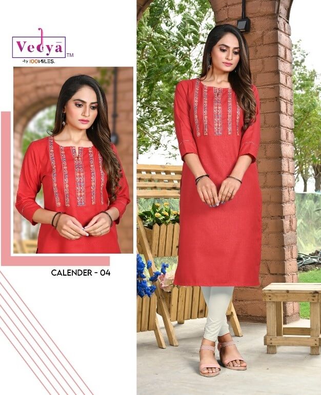 Vedya Calender Casual Wear Kurti collection 5