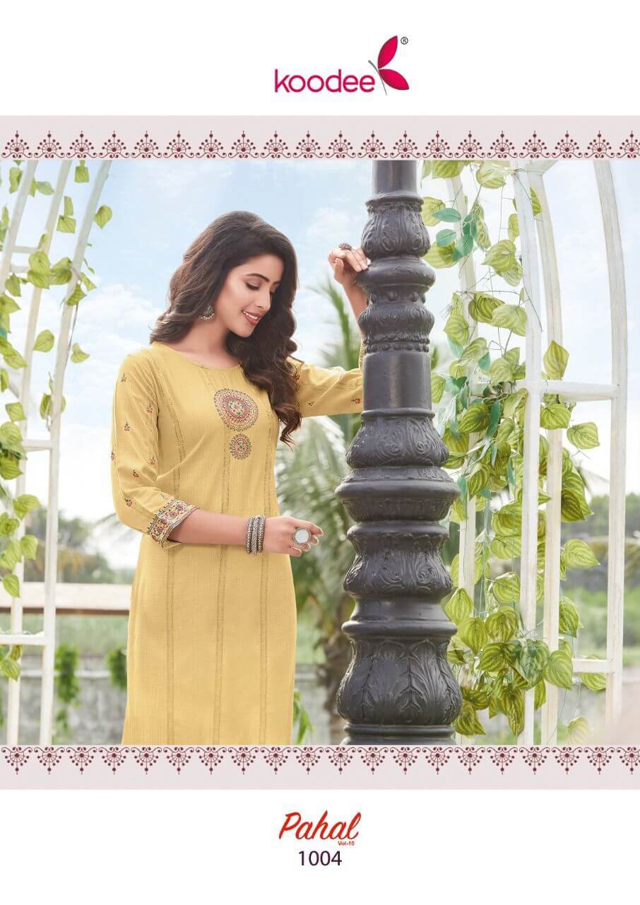 Koodee Pahal vol 10 Straight Cut Kurti Catalog collection 7