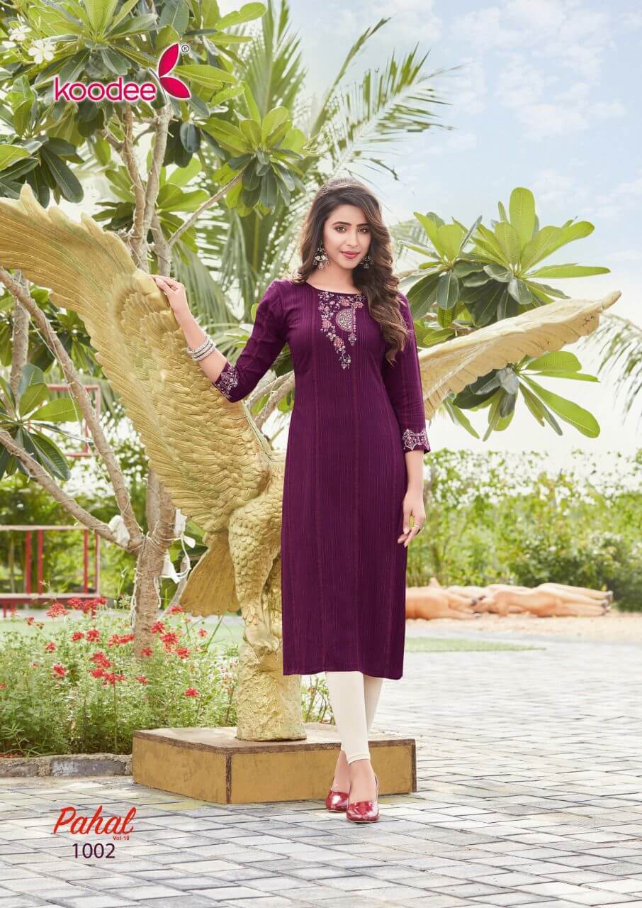 Koodee Pahal vol 10 Straight Cut Kurti Catalog collection 6