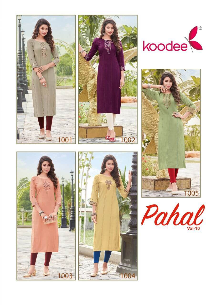 Koodee Pahal vol 10 Straight Cut Kurti Catalog collection 1