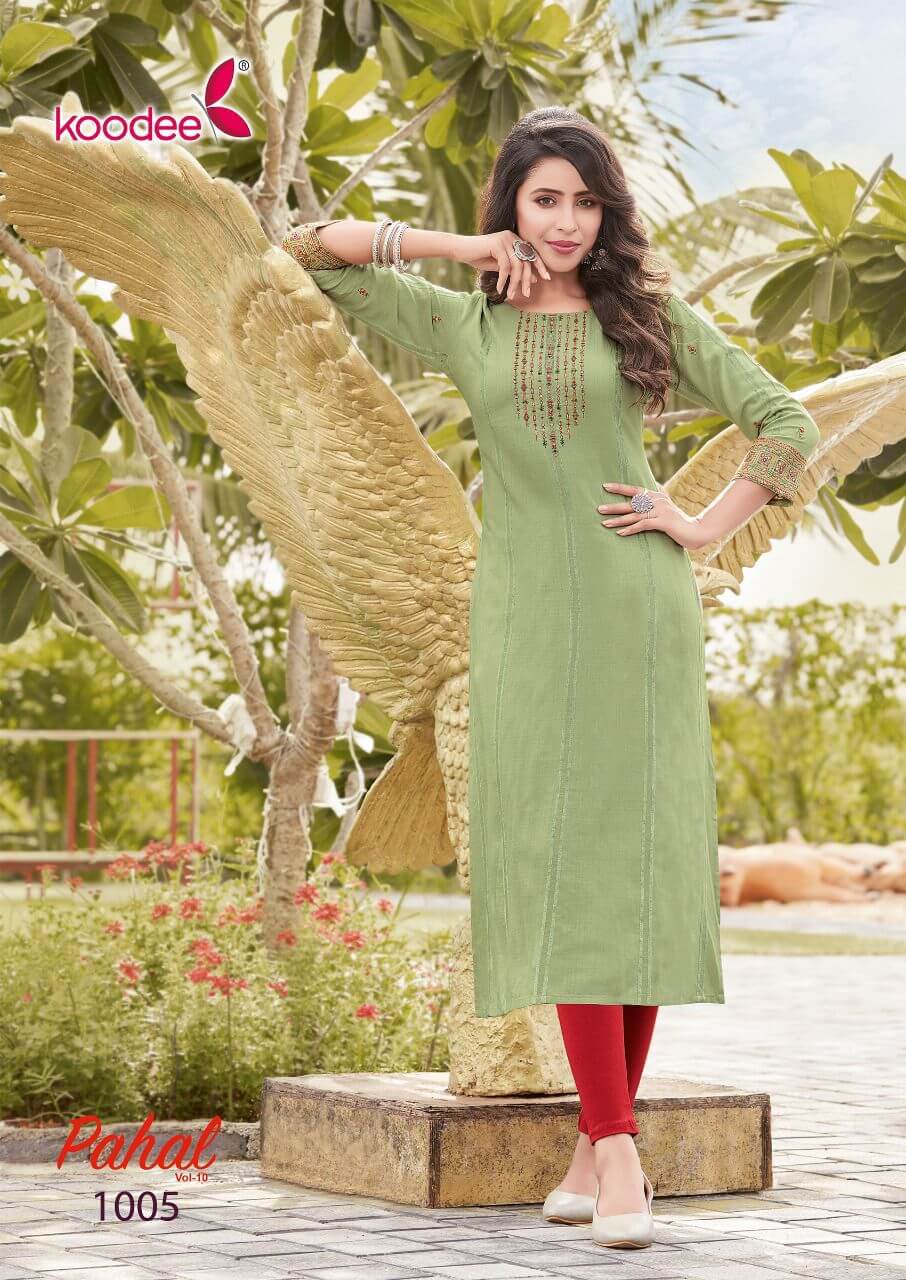 Koodee Pahal vol 10 Straight Cut Kurti Catalog collection 5