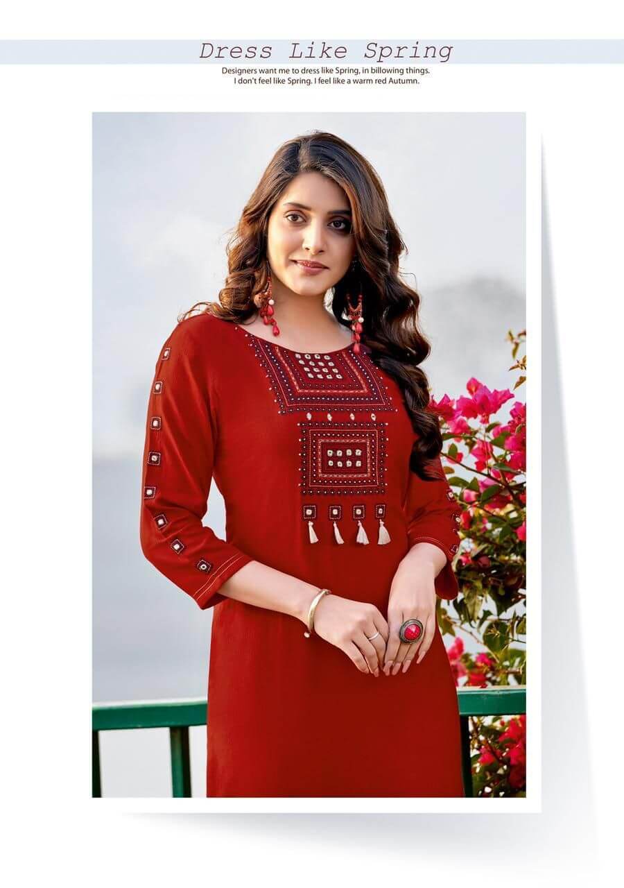 Wooglee 4Ever Vol 2 Straight Cut Kurti Catalog collection 1