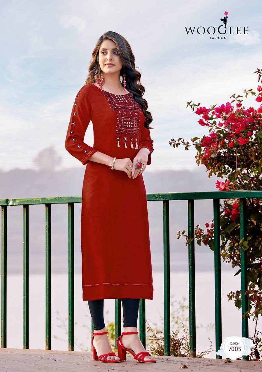 Wooglee 4Ever Vol 2 Straight Cut Kurti Catalog collection 5