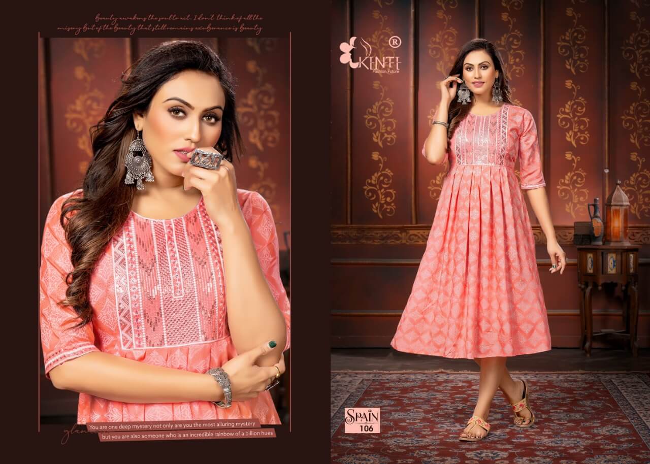 Kinti Spain A Line Kurti Catalog collection 6