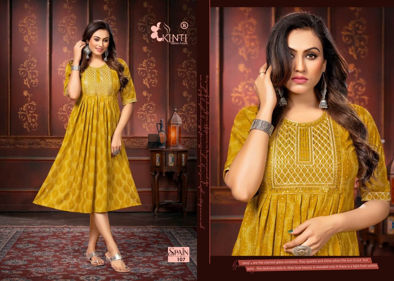 Kinti Spain A Line Kurti Catalog collection 8