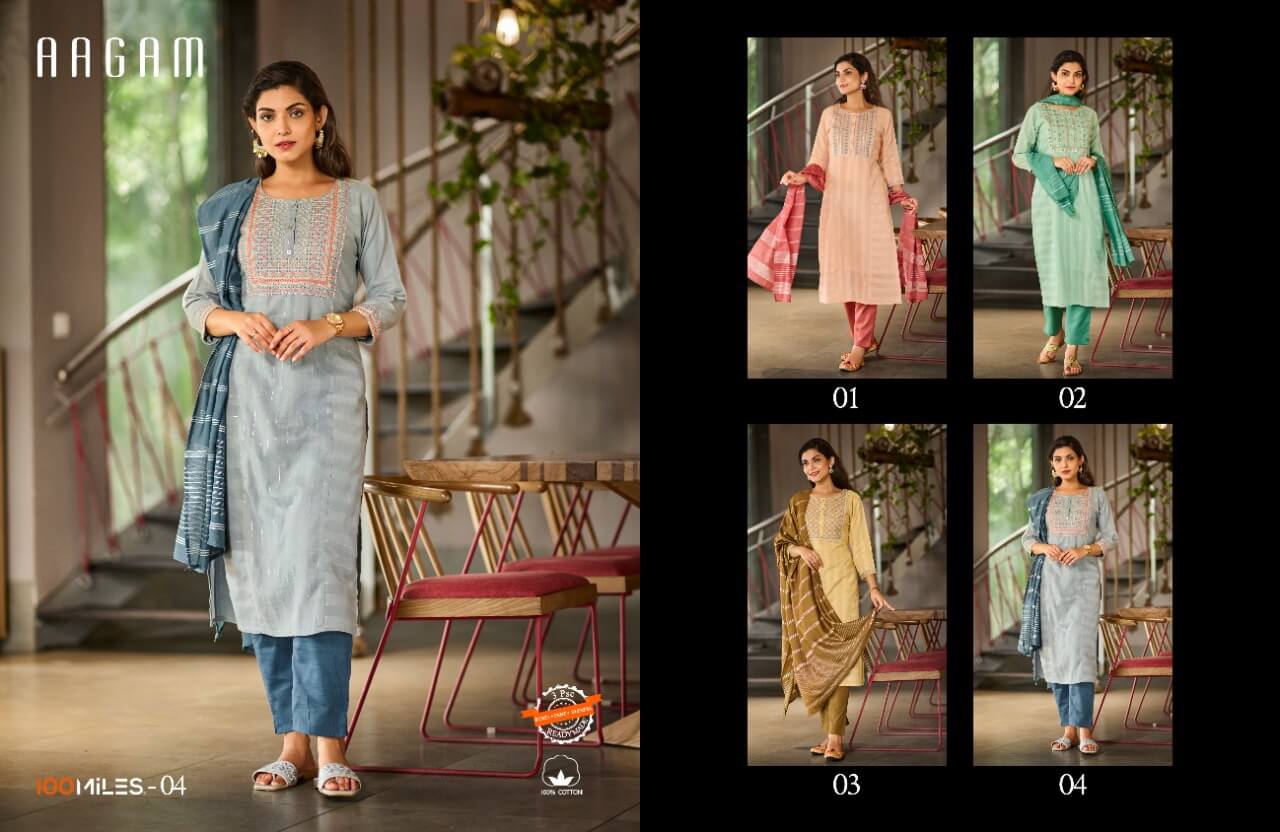 100Miles Aagam Cotton Salwar Kameez Catalog collection 1